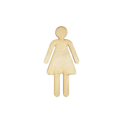 Wooden figure for keyring or magnet woman Wooden figure for keyring or magnet woman