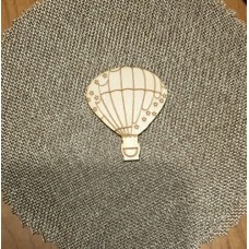 Wooden hot air ballon for keyring or magnet