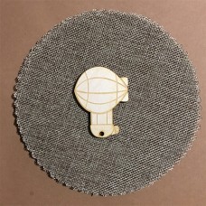 Wooden hot air ballon for keyring or magnet