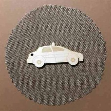 Wooden police car for keyring or magnet