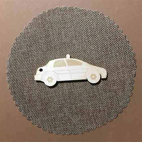 Wooden police car for keyring or magnet Wooden police car for keyring or magnet