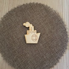 Wooden steam boat for keyring or magnet