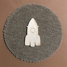 Wooden spaceship for keyring or magnet