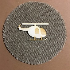 Wooden helicopter for keyring or magnet