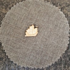 Wooden ship for keyring or magnet