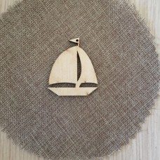 Wooden ship for keyring or magnet