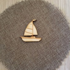 Wooden ship for keyring or magnet