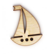 Wooden ship for keyring or magnet