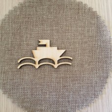 Wooden ship for keyring or magnet