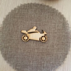 Wooden motorcycle for keyring or magnet