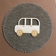 Wooden minivan for keyring or magnet