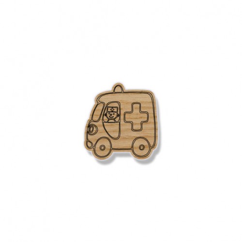 Wooden figure for keyring or magnet Ambulance Wooden figure for keyring or magnet Ambulance