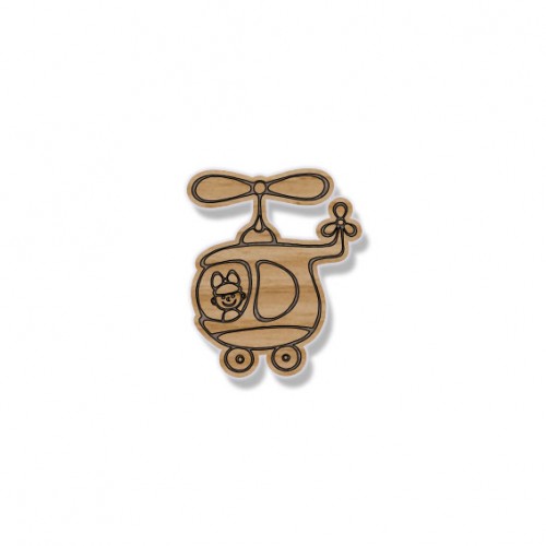 Wooden figure for keyring or magnet helicopter Wooden figure for keyring or magnet helicopter