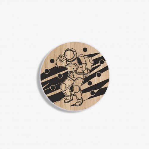 Wooden figure for keyring or magnet astronaut Wooden figure for keyring or magnet astronaut