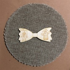 Wooden bow tie for keyring or magnet