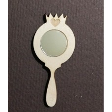 Wooden mirror Crown with heart