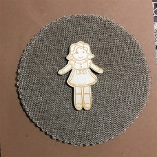 Wooden baby dool for keyring or magnet
