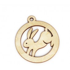 Wooden rabbit pendant