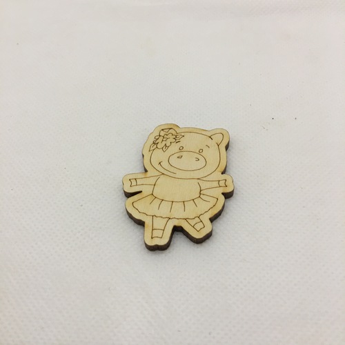 Wooden figure for keyring or magnet teddy bear Wooden figure for keyring or magnet teddy bear