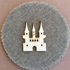 Wooden palace for keyring or magnet