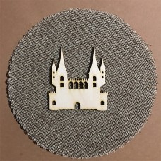 Wooden palace for keyring or magnet