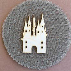 Wooden palace for keyring or magnet