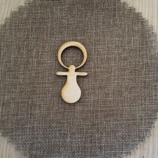 Wooden pacifier for keyring or magnet