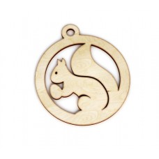 Wooden squirrel pendant