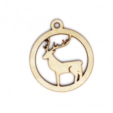 Wooden reindeer pendant