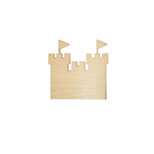Wooden figure for keyring or magnet Castle Wooden figure for keyring or magnet Castle