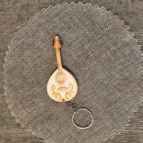 Wooden lute for keyring or magnet Wooden lute for keyring or magnet