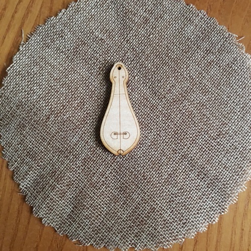 Wooden lyre for keyring or magnet