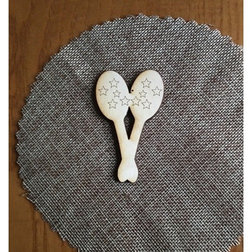 Wooden maracas for keyring or magnet