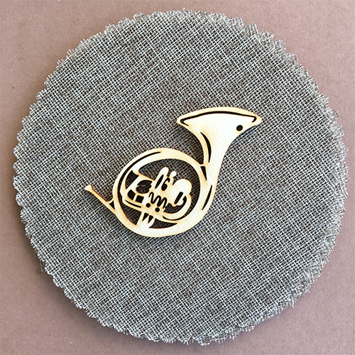Wooden trumpet for keyring or magnet Wooden trumpet for keyring or magnet