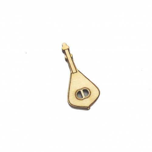 Wooden figure for keyring or magnet Cretan lyra