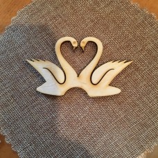 Wooden swans for keyring or magnet