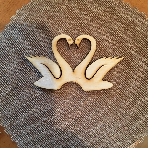 Wooden swans for keyring or magnet Wooden swans for keyring or magnet