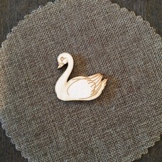 Wooden swan for keyring or magnet