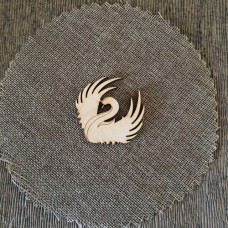 Wooden swan for keyring or magnet