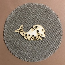 Wooden whale for keyring or magnet