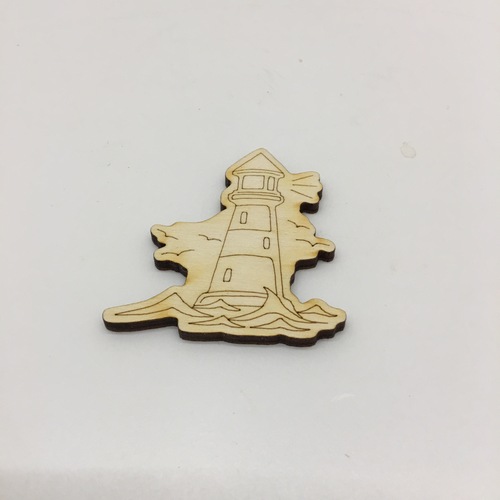 Wooden figure for keyring or magnet Lighthouse
