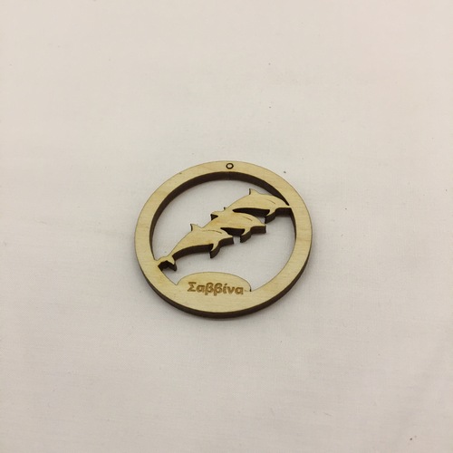 Wooden figure for keyring or magnet dolphins Wooden figure for keyring or magnet dolphins