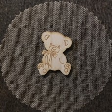 Wooden bear for keyring or magnet