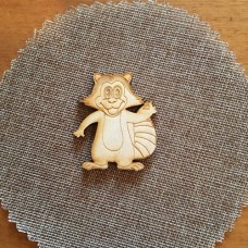 Wooden badger for keyring or magnet