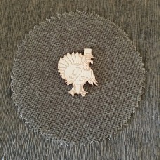 Wooden turkey for keyring or magnet