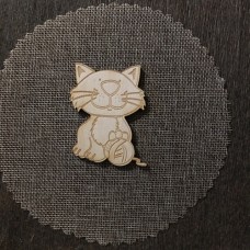 Wooden kitten for keyring or magnet