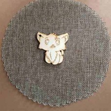 Wooden kitten for keyring or magnet