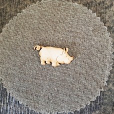 Wooden pig for keyring or magnet
