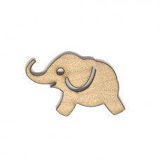 Wooden elephant for keyring or magnet