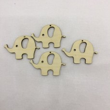 Wooden elephant for keyring or magnet